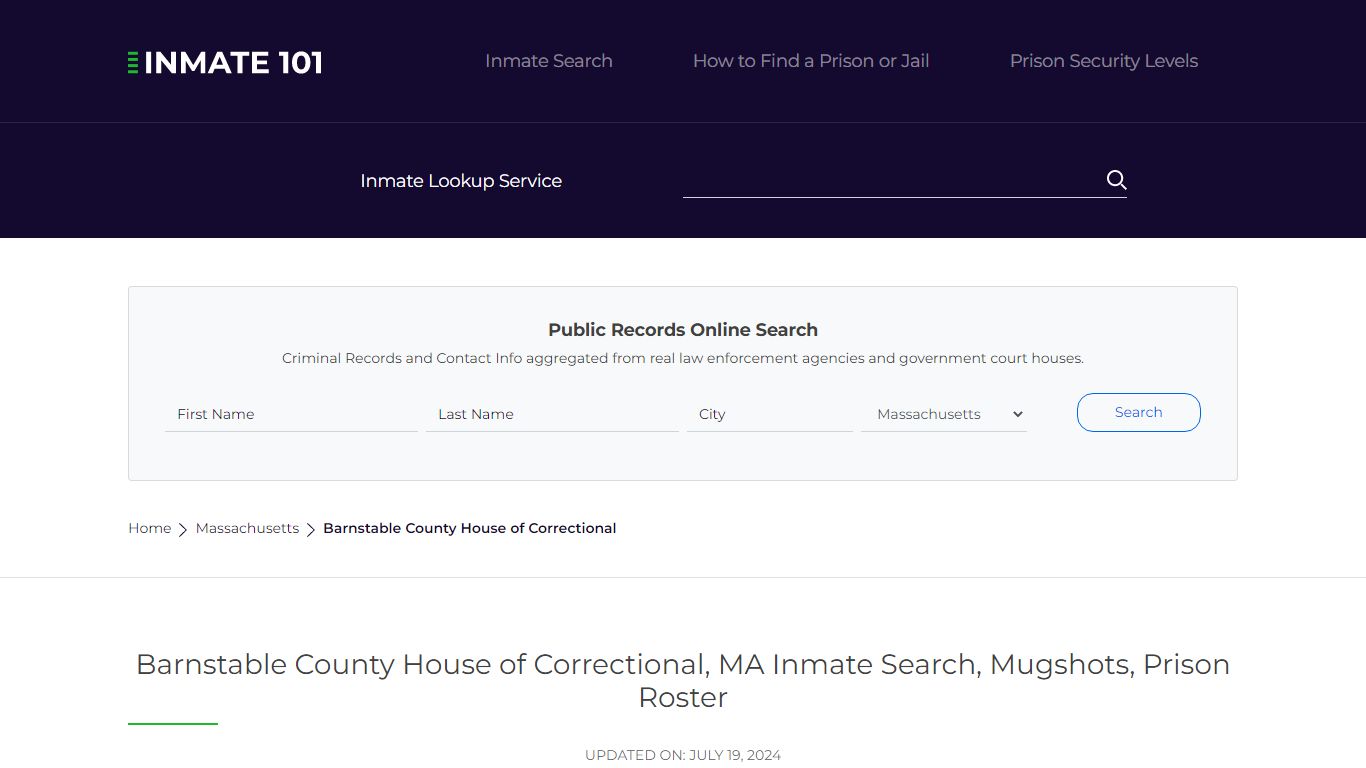 Barnstable County House of Correctional, MA Inmate Search, Mugshots ...